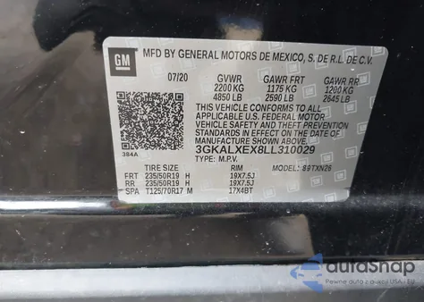 2020 GMC Terrain Denali из США, поврежденный, VIN 3GKALXEX8LL310029